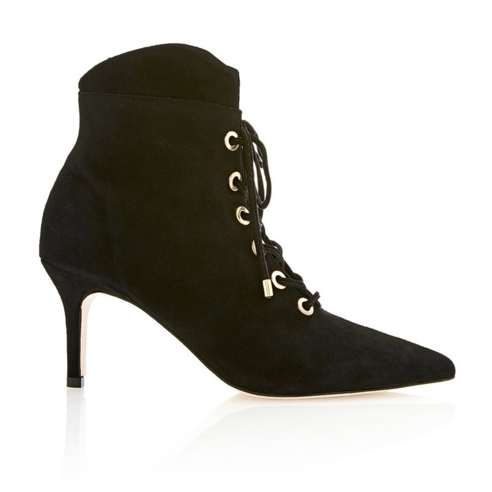 $586 ULLA JOHNSON “Reggie” Victorian Lace-Up Leather Ankle Boot Bootie Size 6.5